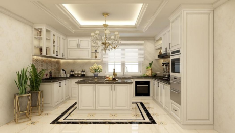 白色厨房选什么颜色的橱柜最合适？